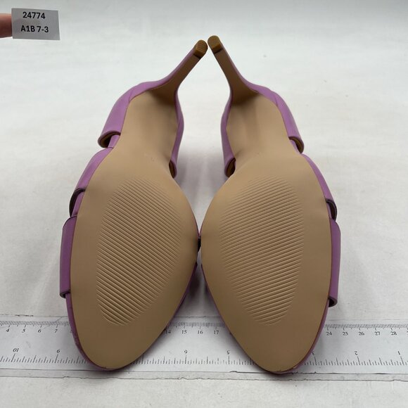 Pazzion Lavender Open Almond Toe High Heeled D'Orsay Slip On Two Pieces Sandals - Picture 7 of 8